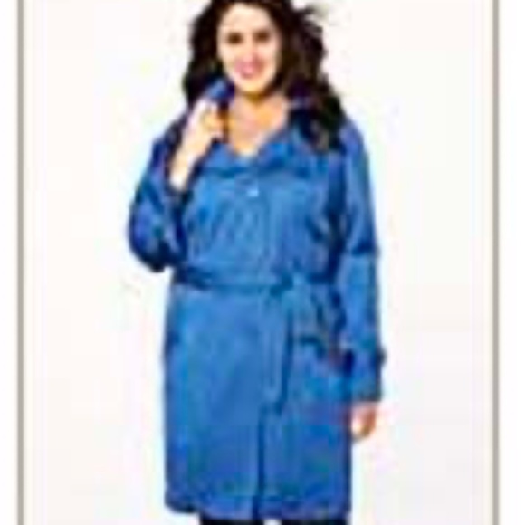 JACKET, TRENCH COAT, CLEMATIS BLUE, SIZE 4X, POCKETS, BELT, FULLY LINED, ADDITIO - Picture 1 of 1